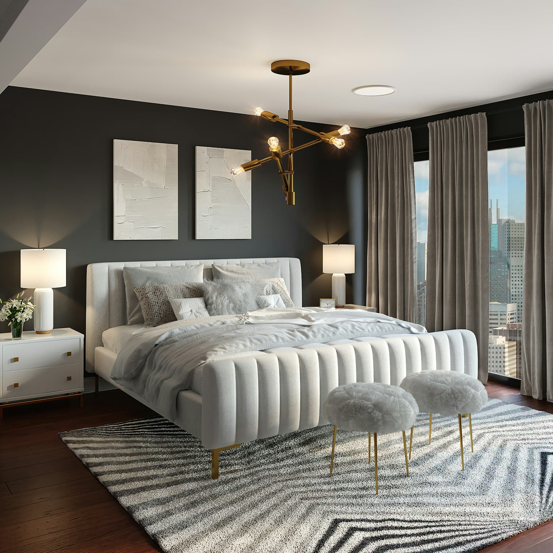 Premium interior with decorative laminate surfaces
